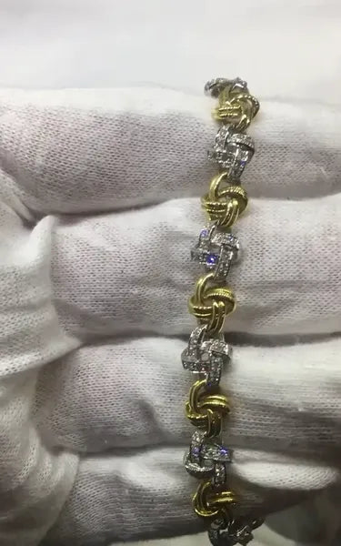 Platinum and Gold Tennis Bracelet #J0450