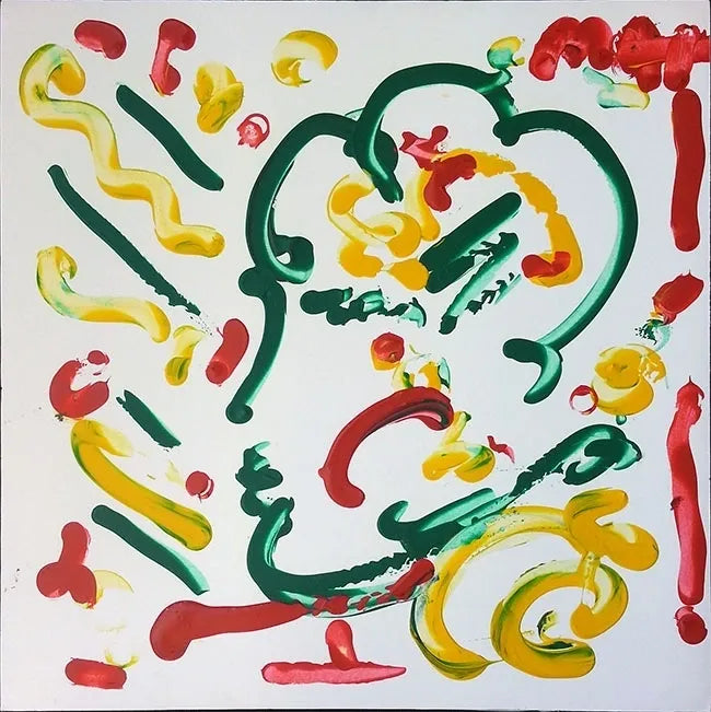 Profile In Yellow, Green & Red by Peter Max