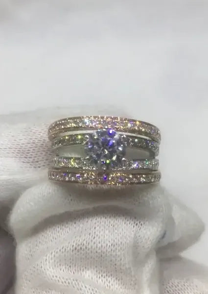 Rose and White Gold Engagement Ring #J0476