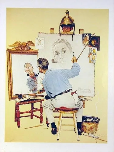 Triple Self-Portrait by Norman Rockwell