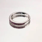 14k White Gold Band with Channel-Set Rubies 0.25 Carats