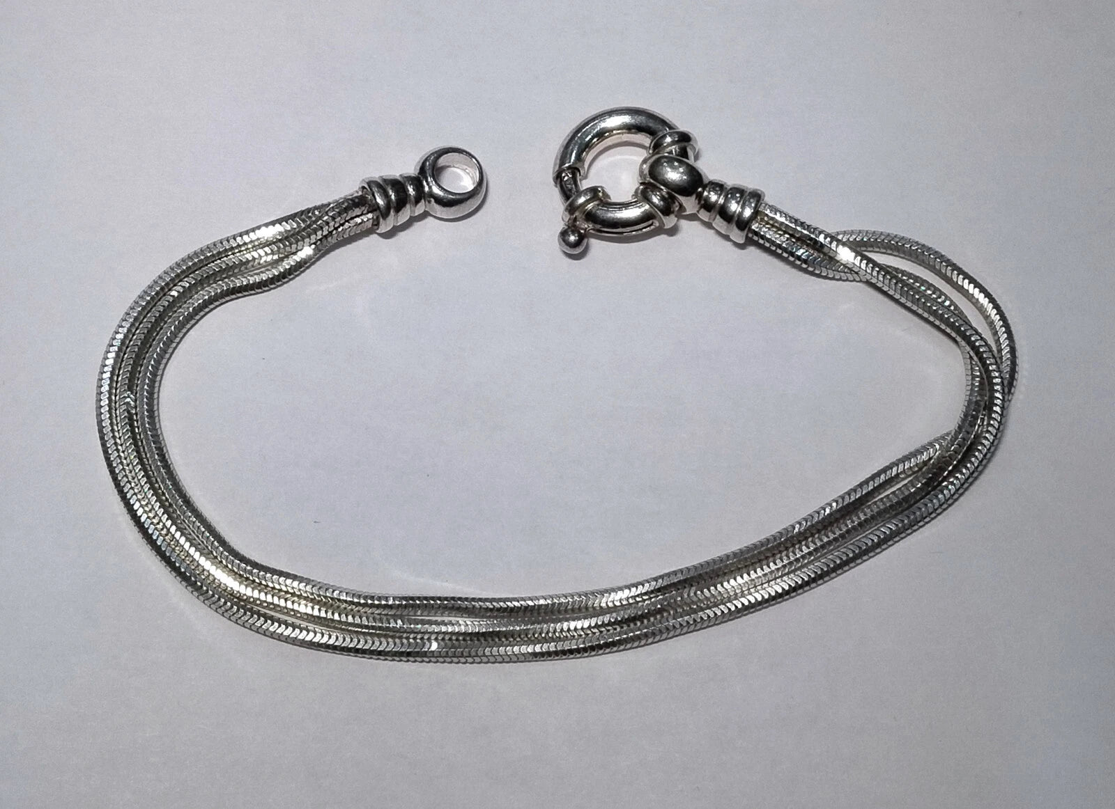 925 Sterling Silver Lock Clasp Bracelet Italy
